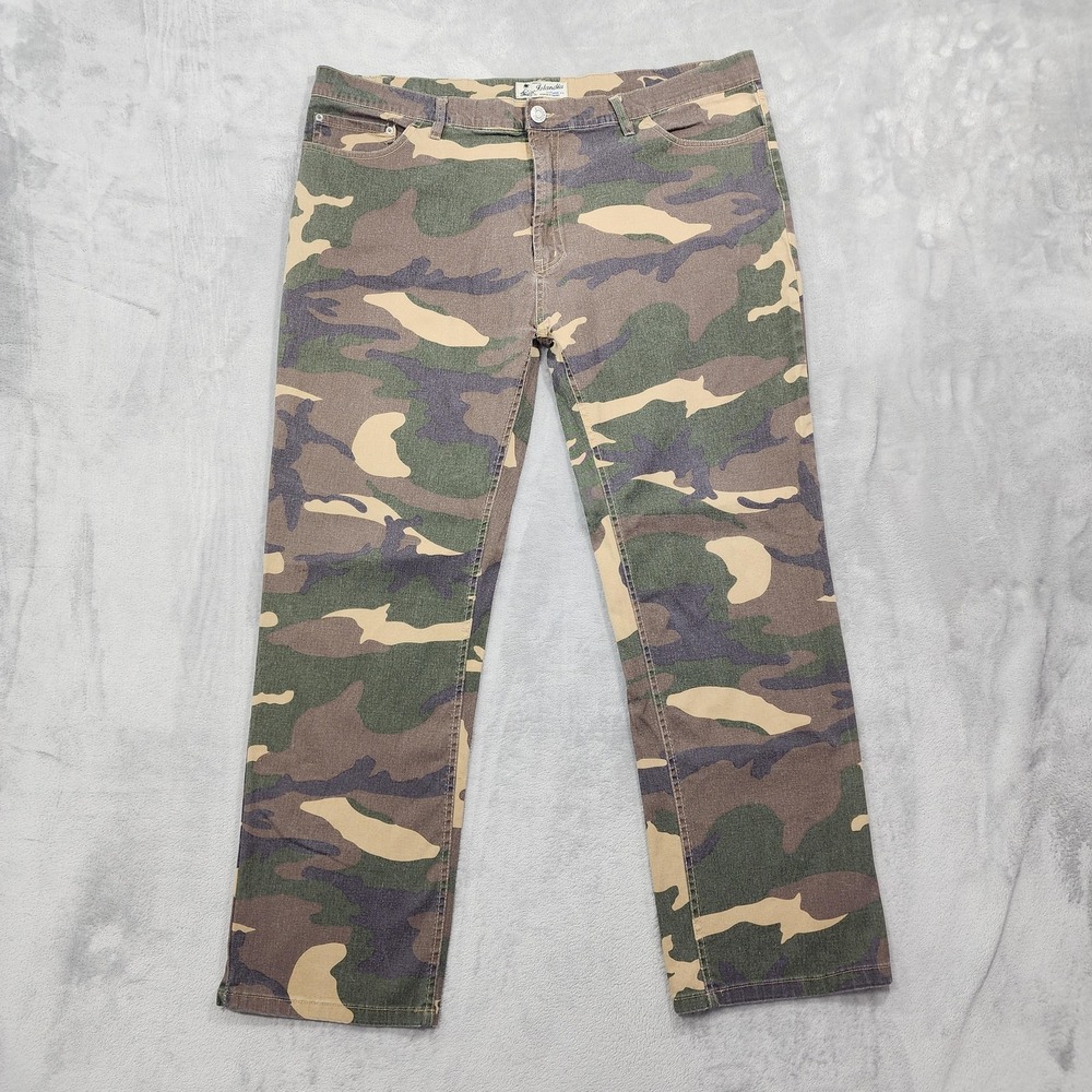 Islandia Jeans Mens 42x32 Multicolor Camo Regular Straight Stretch Denim Casual